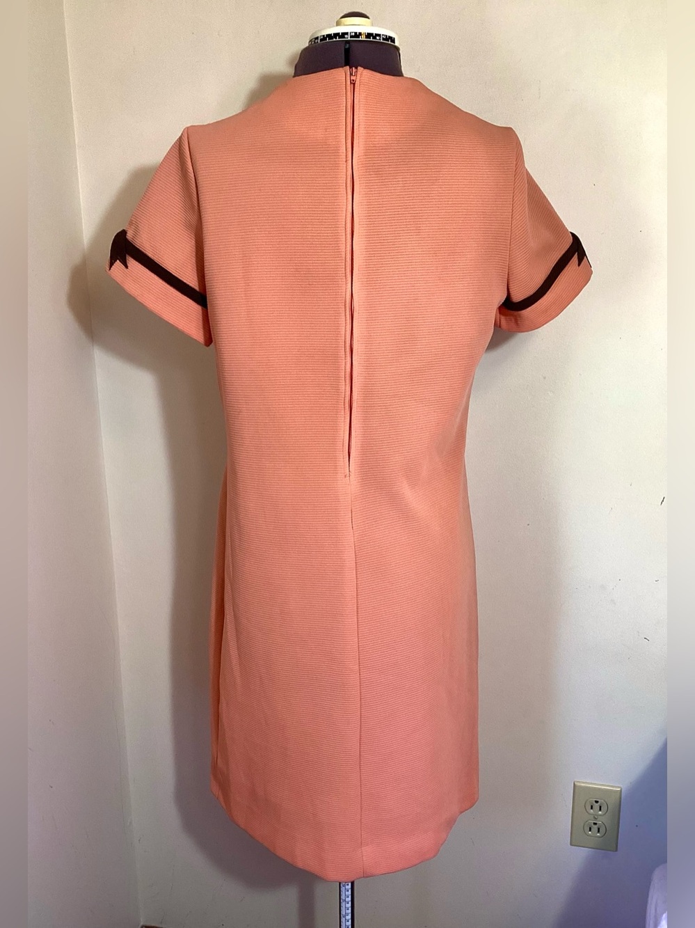 Handmade 60s Mod Retro Mini Shift Dress Size M - Picture 4 of 16